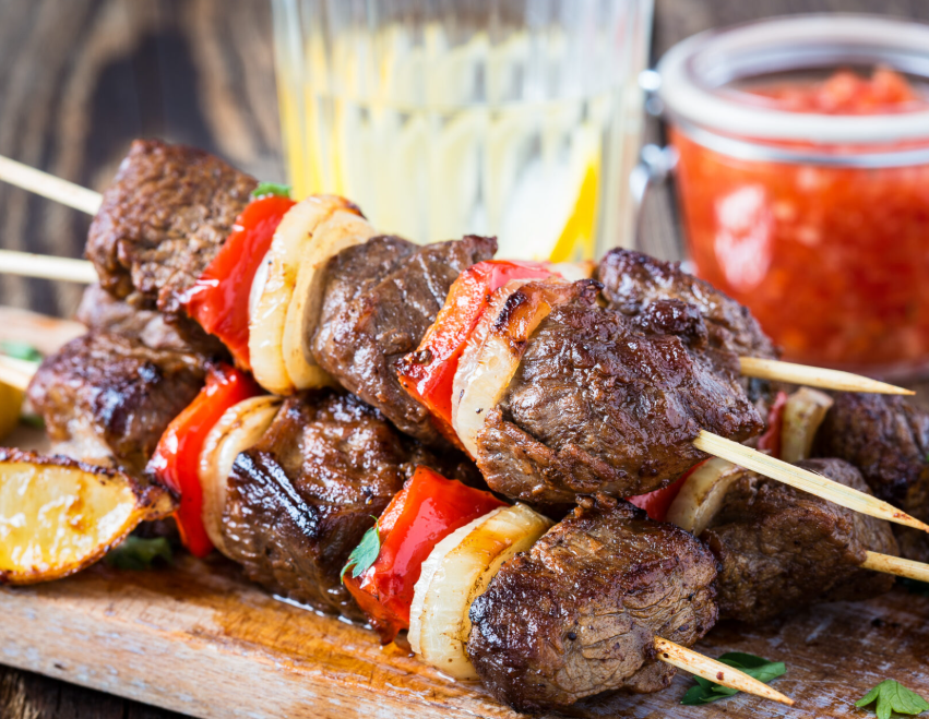 Beef Skewer Garnished
